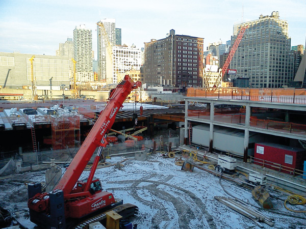 Photo by Scott Stiffler From the High Line, a view of what will be 15 Hudson Yards (foreground, corner of 11th Ave & 30th St.).