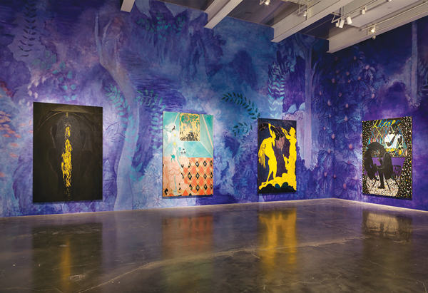 An installation view from “Chris Ofili: Night and Day.”  Photo by Maris Hutchinson/EPW. All artworks © Chris Ofili. Courtesy David Zwirner, New York/London