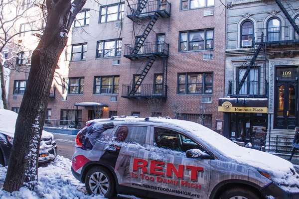 Rent Is Too Damn High guy facing eviction 2 Jimmy McMillan’s car outside his St. Mark’s place apartment, between First Ave. and Avenue A.