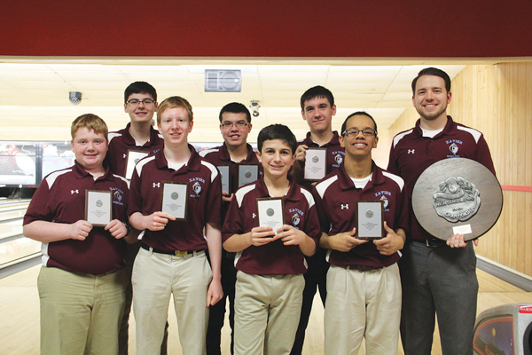 Xavier JV rollers take 2nd in C.H.S.A.A. finals 1 The Xavier J.V. bowling team with their awards after the championship competition.