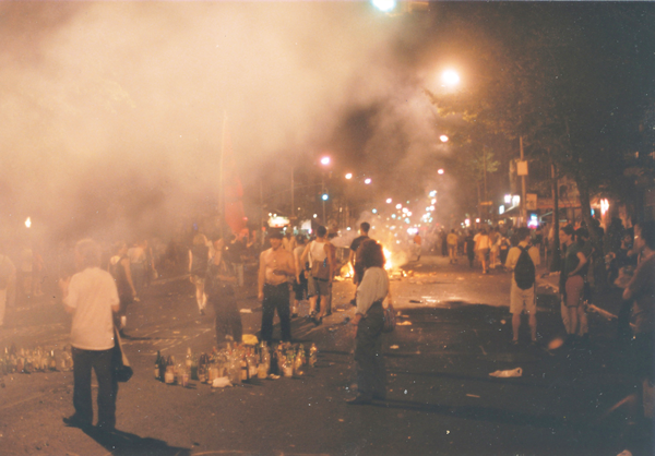 Protesters took over Avenue A — as they often did — in 1991.   Photos by Clayton Patterson