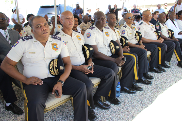 Haitian police at the commemoration ceremony.