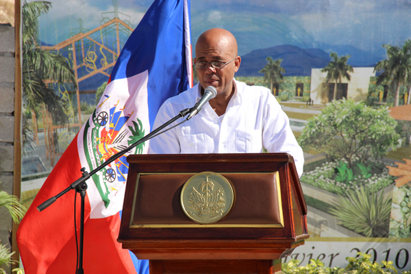 At the commemoration, Haitian President Michel Martelly recalled how the country came together after the massive disaster.  Photos by Tequila Minsky