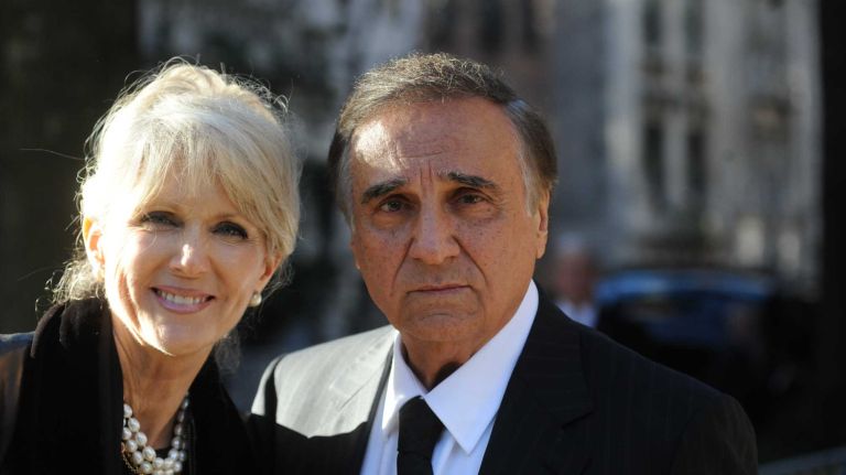 Actor Tony Lobianco and his fiancee Alise arrive for the wake for former Gov. Mario Cuomo at the Frank E. Campbell Funeral Home in Manhattan on Jan. 5, 2015.