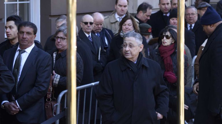 New York State Assembly Speaker Sheldon Silver arrives at Frank E. Campbell Funeral Chapel for the wake for former Gov. Mario Cuomo in Manhattan on Monday, Jan. 5, 2015. Cuomo, who served three terms as governor, died at home on Jan. 1, 2015 from heart failure at 82.