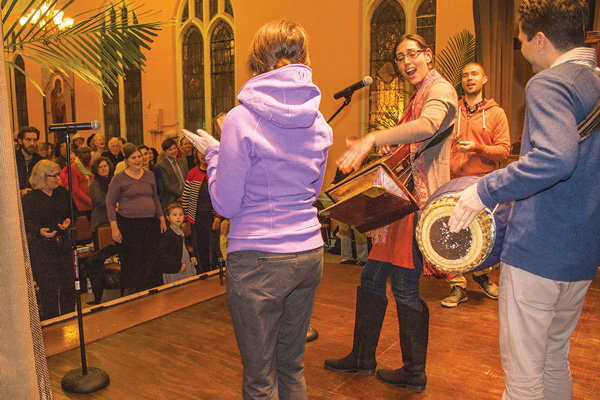 Finding common ground in sound; Religious groups jam together for one love 1 It was an open-and-shut case: The Bhakti Center laid down a mesmerizing beat.