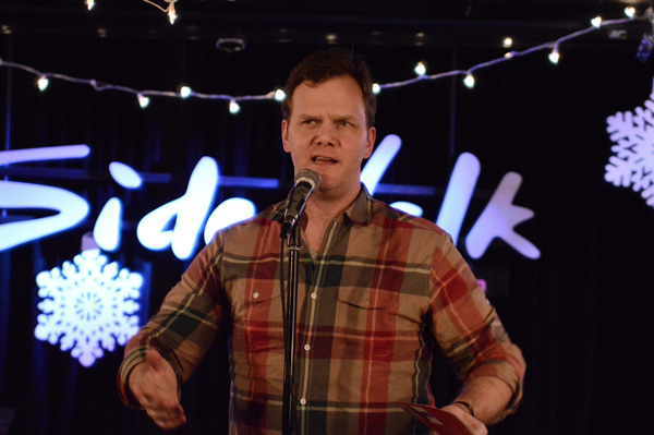 Retiring Slammaster Taylor Mali recently facilitated one of Urbana’s free poetry workshop prior to the start of its weekly event.  Photo by LYNN CAPPIELLO