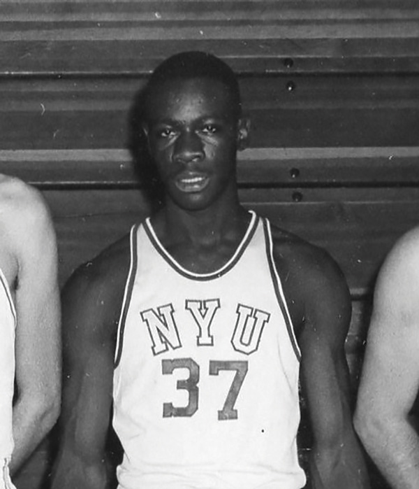 Calvin Ramsey, in 1956-57, as a top forward for N.Y.U., left, and today, when he is both a goodwill ambassador for the Knicks and an N.Y.U. coaching assistant, right.