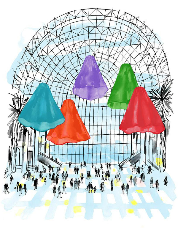 Images courtesy of Brookfield Place. “Soft Spin” by artist Heather Nicol will be at the Winter Garden.
