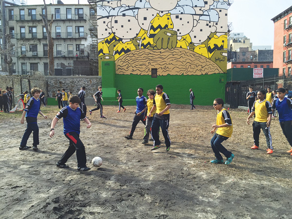 Young soccer players showed their skills on what will soon be a top-notch small sports field.