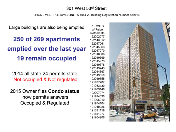 Report Exposes Lying Landlords, Devious Developers 2 An image from the CRP’s April 16 presentation to CB4’s Housing, Health & Human Services Committee.