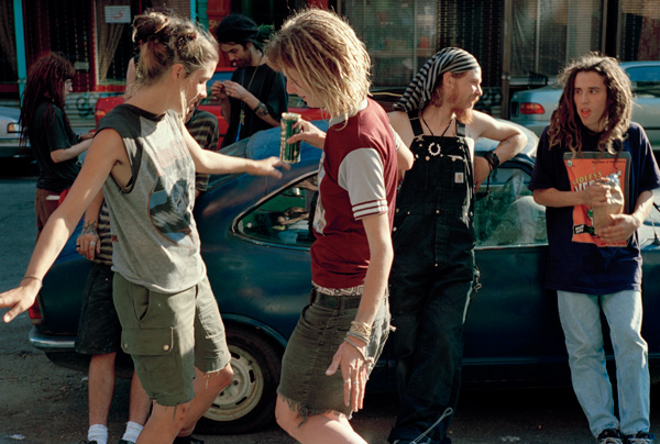 “Meggin and Jill Dancing, Fifth Street Squat, 1996.”