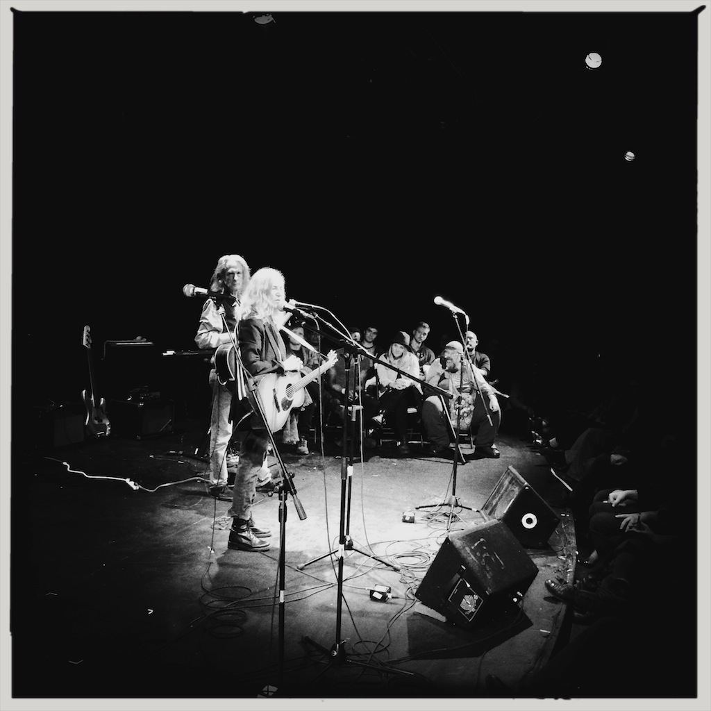 Patti Smith and Lenny Kaye performing at the benefit. They wrapped up with Smith’s anthem ”People Have the Power,” which really got the crowd rocking.