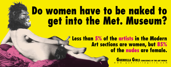 At 30, Guerrilla Girls still on masked mission 2 Little has changed since the '80s, when the Guerrilla Girls first challenged disproportionate gender representation in the art world. Courtesy of the Guerrilla Girls