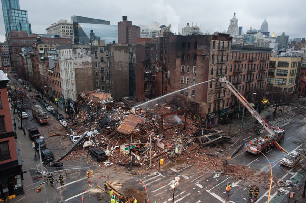 Downtown Express photo by J.B. Nicholas The devastated block. 