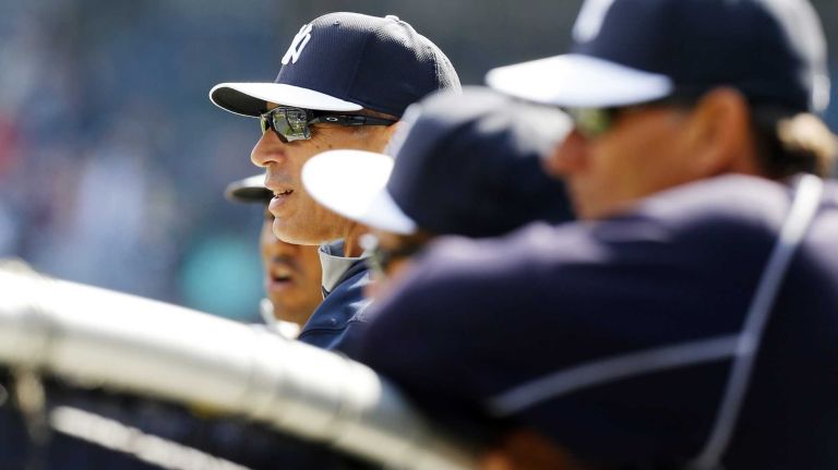 Yankees Opening Day in 2015 54 Yankees manager Joe Girardi looks on during batting practice before Opening Day against the Toronto Blue Jays at Yankee Stadium on Monday, April 6, 2015.