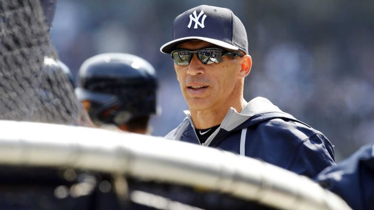 Yankees Opening Day in 2015 55 Yankees manager Joe Girardi looks on during batting practice before Opening Day against the Toronto Blue Jays at Yankee Stadium on Monday, April 6, 2015.