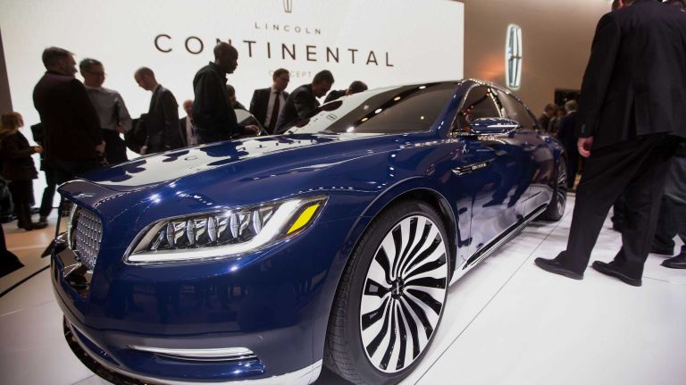 The Continental Concept creates a new look for Lincoln with an elegant design and new centered chrome grill. The sleek luxury sedan is powered by a 3.0-liter V6 EcoBoost engine and has adaptive steering. But the most innovative feature works when the driver is out of the car: It can sense its owner approaching and lights up inside and outside.
