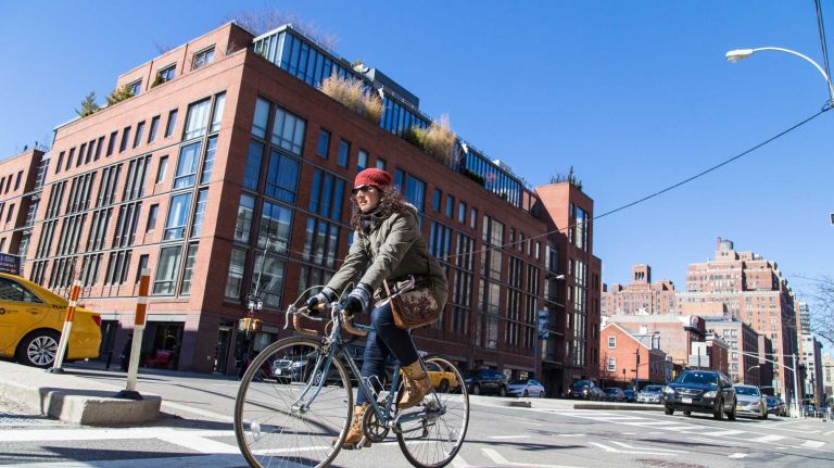City Living: Chelsea 25 A cyclist rides down 9th Avenue in Manhattan's Chelsea neighborhood on March 29 ,2015.