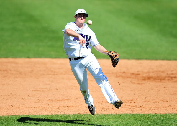 Shortstop Jonathan Iaione channeled his inner Jeter as he threw while off his feet against University of Rochester on March 10.