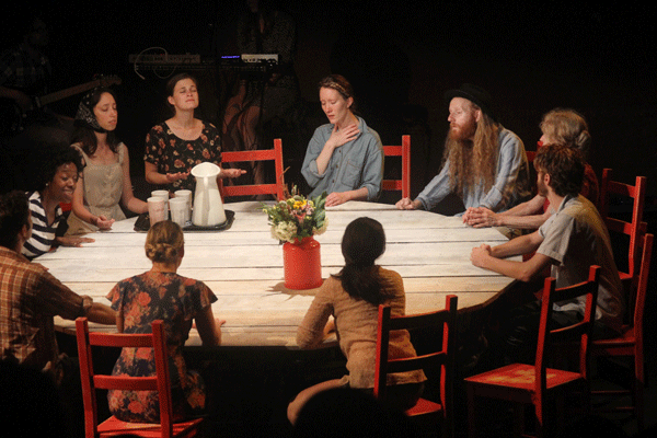Just Do Art: May 28, 2015 2 The tide is high, but they carry on. In “The Upper Room,” dwindling members of a commune gather to confront strange changes inside and out. Courtesy Rady&Bloom Collective Playmaking.