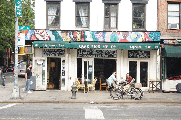 Cafe Pick Me Up’s cup runs dry at Ave. A corner 1 The new landlord is seeking a new tenant for the larger part of the Cafe Pick Me Up space. Photo by Patrick J. Eves
