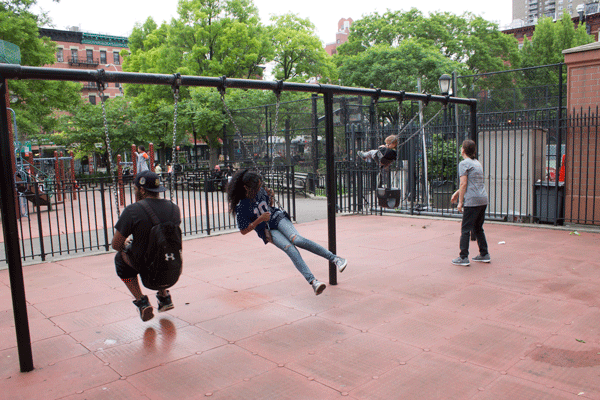 Kid Gloves Won’t Help Playground Problems 1 Adults and teens infringing on park play areas meant for children was an issue of concern at a recent CB4 committee meeting. Photo by Zach Williams.