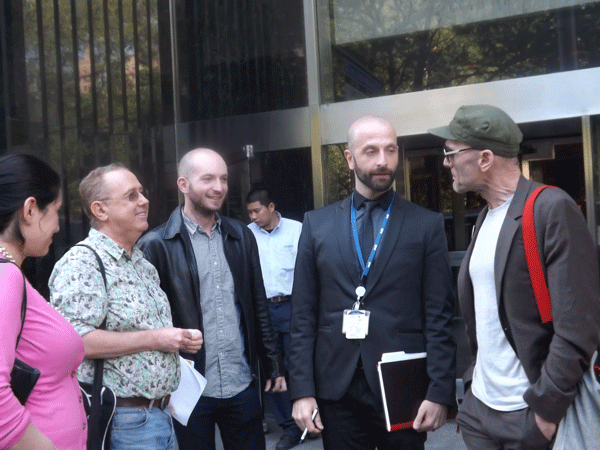 Activists: City Lacked Plan When Closing Clinic 1 Mark Harrington, James Krellenstein, Dr. Demetre Daskalakis, and Jim Eigo following a May 15 meeting of health department officials, AIDS activists, and elected officials. Photo by Duncan Osborne, courtesy Gay City News.