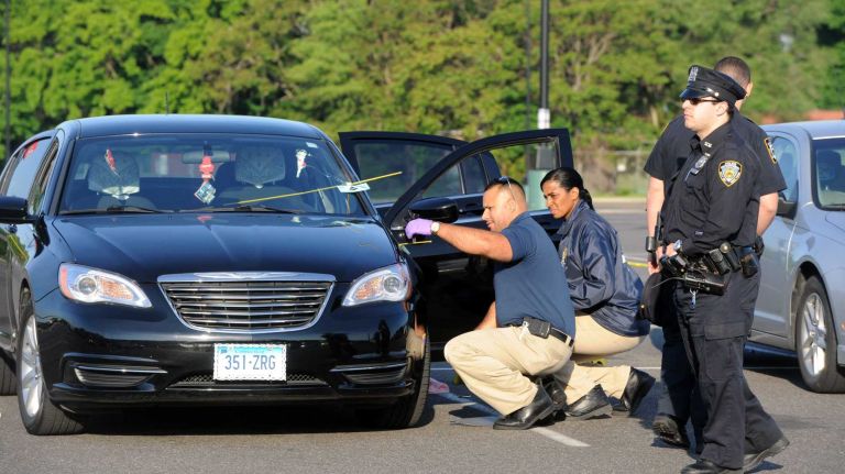 Dalton Branch, suspect in killing of ex-girlfriend outside Resorts World Casino, promised to 'go out hard' before being shot dead by NYPD: police 2 NYPD investigators collect evidence from a car outside Resorts World Casino in Queens hours after a woman was fatally shot about 2:30 a.m on Tuesday, May 26, 2015. The man suspected in his ex-girfriend's death was himself killed in a 6 a.m. shootout with police in Brooklyn, police said.
