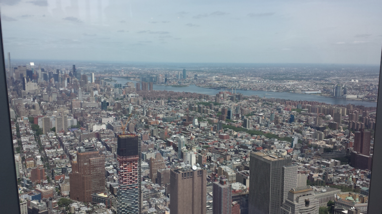 The view from the One World Trade Center Observatory. (May 20, 2015)