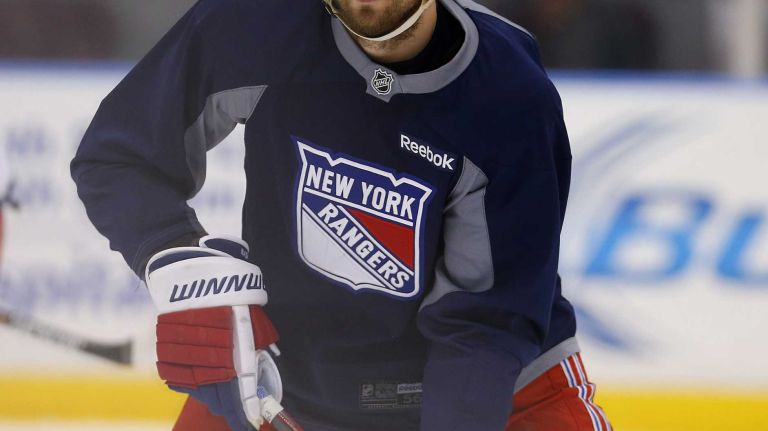Rick Nash of the Rangers skates during practice on Thursday, May 28, 2015 at the MSG Training Center in Greenburgh, N.Y.