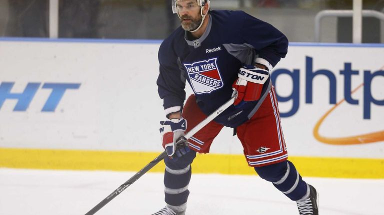 Dan Boyle of the Rangers skates during practice on Thursday, May 28, 2015 at the MSG Training Center in Greenburgh, N.Y.