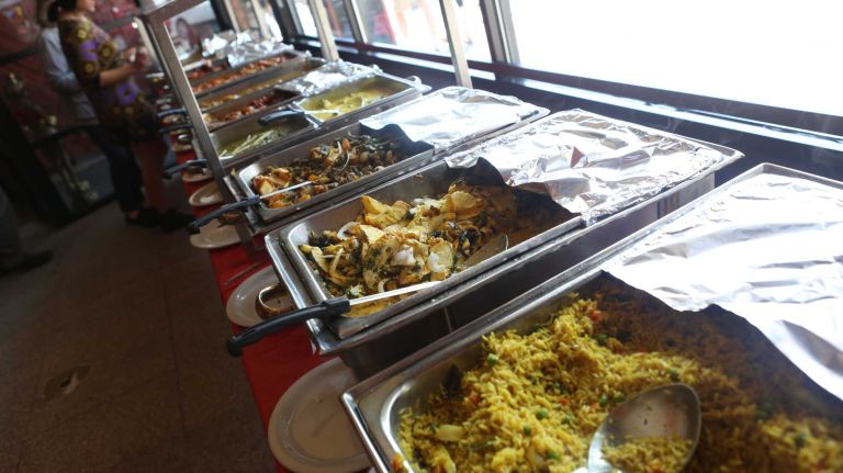 If you order lunch at the Jackson Diner in Queens, have the famed $11.95 buffet: the table is laden with a choice of curries, tandoori dishes and more. Info: 718-672-1232, jacksondiner.com