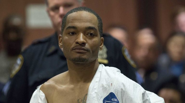 Demetrius Blackwell appears in court for his arraignment Sunday, May 3, 2015, in the Queens. 