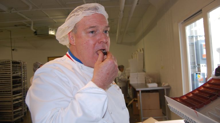 Jacques Torres said he couldn't pick a favorite bonbon flavor, but when asked to eat one he went straight for the coconut. 