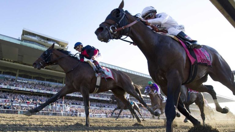 Pressure is on NYRA for a smooth Belmont Stakes 2 Winner Tonalist, left, ridden by Joel Rosario, and Commissioner, right, ridden by Javier Castellano, at the 146th running of the Belmont Stakes as California Chrome went for the Triple Crown of horse racing Saturday, June 7, 2014 at Belmont Park in Elmont.