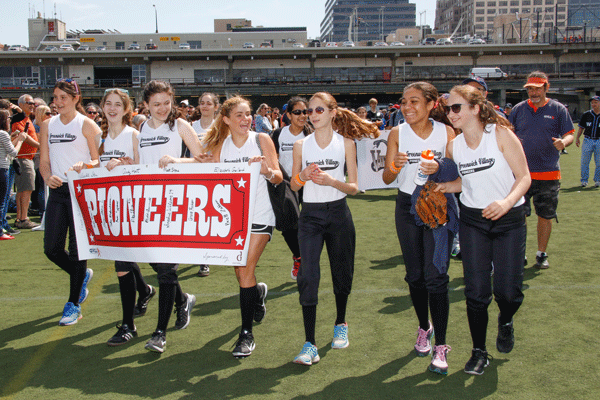 Pioneers players proudly took the field at Pier 40 at this year’s G.V.L.L. Opening Day parade.