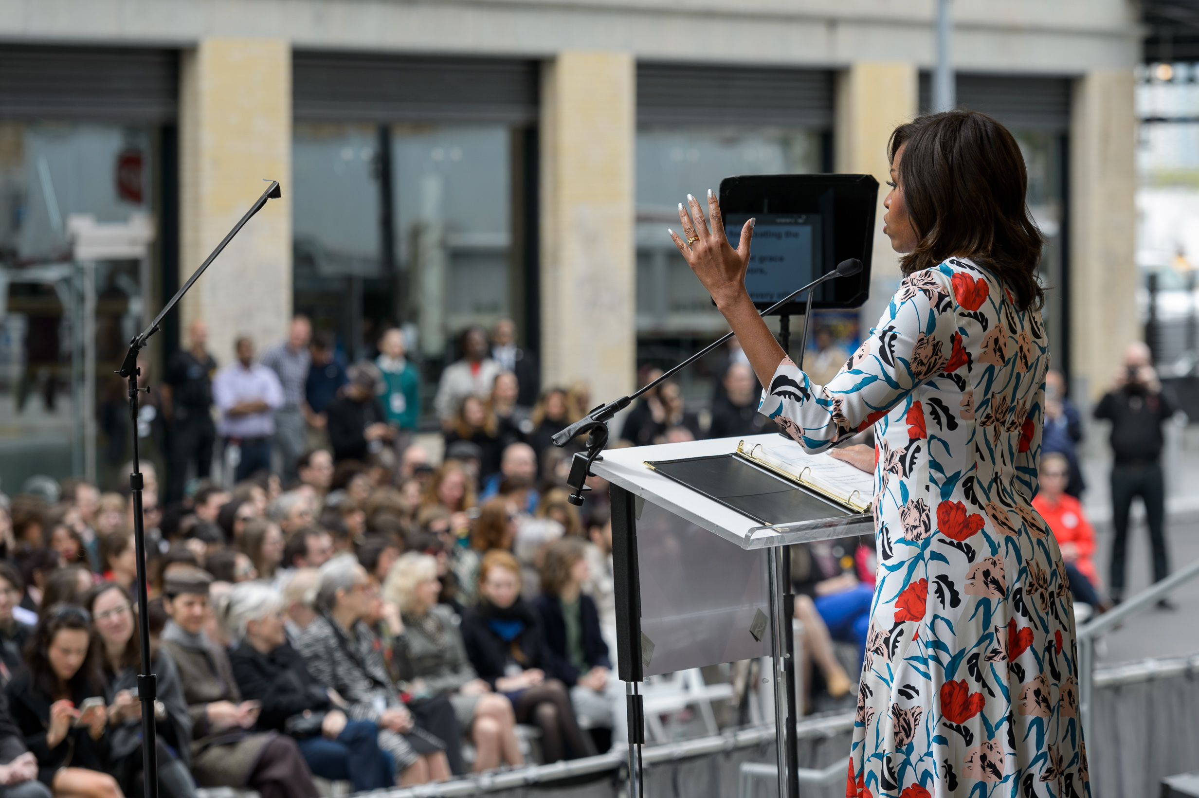 Soaring moment for Whitney as new museum opens 1 Michelle Obama speaking at the dedication of the new Whitney Museum of American Art on Thurs., April 30. Photos by Filip Wolak