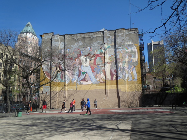 Neighborhood organizers say the effort to restore this mural will cost approximately $478,000. Photo by Will Rogers.
