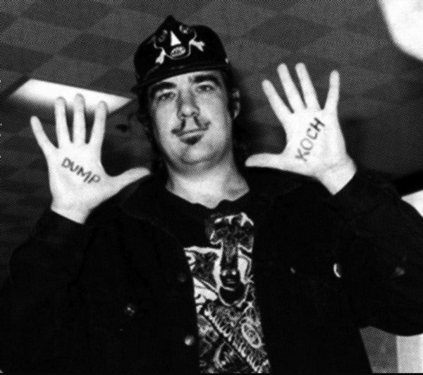 Clayton Patterson at Howl Happening gallery 1 Clayton Patterson making a statement in the 1980s.