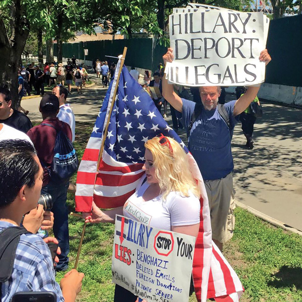 Erik Bottcher captioned this shot of his on Facebook: “How far did these people travel to get here? #Hillary2016.”  Photo by Erik Bottcher