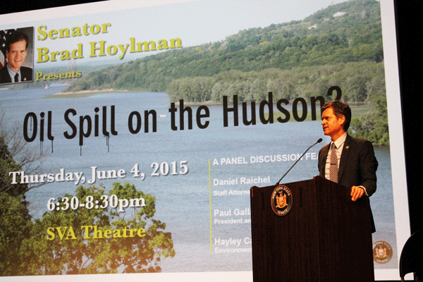 State Senator Brad Hoylman hosted the forum on existing and potential environmental threats to the Hudson River.  Photo courtesy state Senator Hoylman’s office