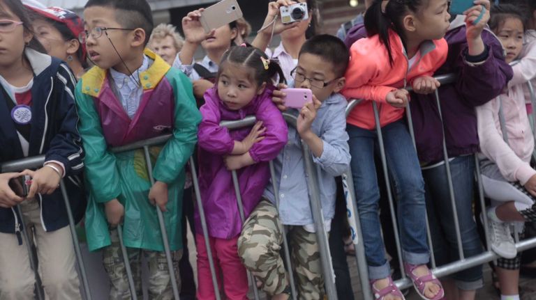 2015 Coney Island Mermaid Parade photos 46 Children on the boardwalk enjoying the Mermaid Parade in Coney Island, annual tradition dating to 1983, on Saturday, June 20, 2015.