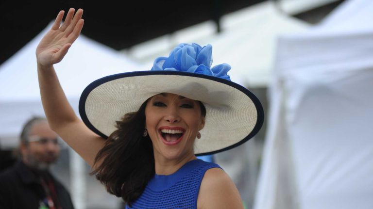 Shannon Cogam, of Louisville, Kentucky, at the 147th running of the Belmont Stakes at Belmont Park in Elmont on Saturday June 6, 2015.