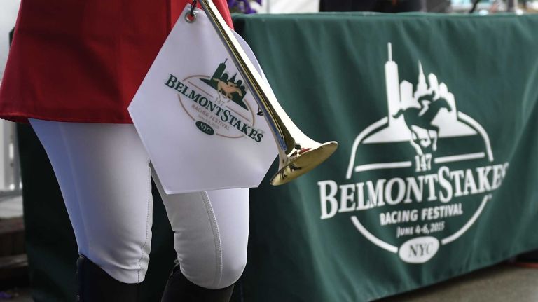 A bugler before the 147th running of the Belmont Stakes on Saturday, June 6, 2015 at Belmont Park in Elmont.