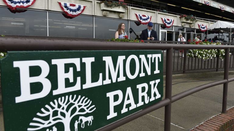 A view from Belmont Park before the 147th running of the Belmont Stakes on Saturday, June 6, 2015, in Elmont.
