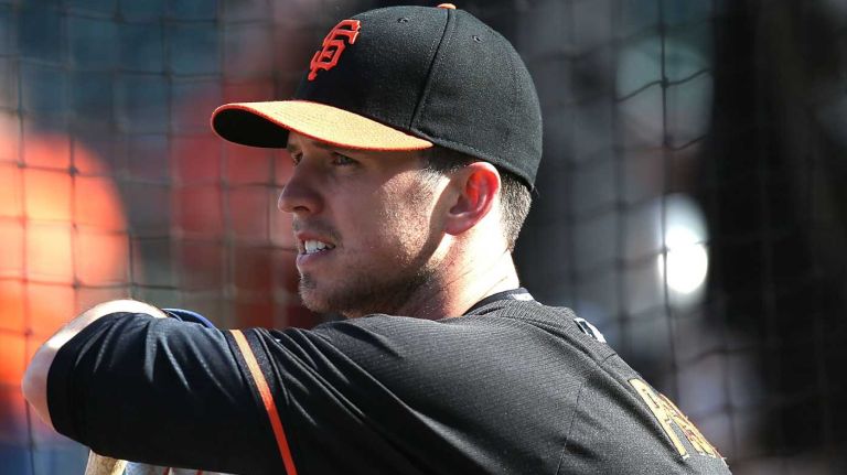 SAN FRANCISCO, CA - MAY 19:  Buster Posey #28 of the San Francisco Giants watches the outfield during batting practice before taking on the visiting Los Angeles Dodgers at AT&T Park  on May 19, 2015 in San Francisco, California. The Giants swept the NL West leaders during the last homestand in San Francisco. (Photo by Don Feria/Getty Images)