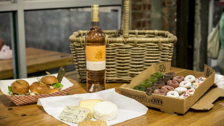 The AMNY picnic basket, assembled from shops in Chelsea Market in the Meat Packing District in Manhattan on May 27, 2015.  By Anthony Lanzilote