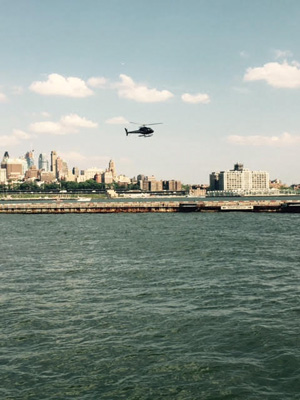 Board takes on helicopter noise 1 Downtown Express photo by Mia Rupani The heliport on Pier 6.