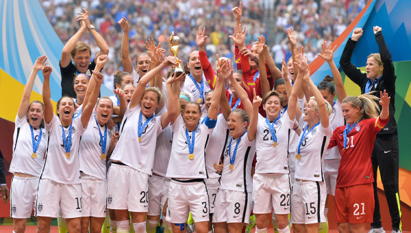 The U.S Women's Soccer team July 5, after defeating Japan to take the World Cup. The team will be parading up Lower Manhattan's famed Canyon of Heroes Fri., July  10.